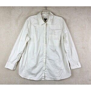 Talbots Women's Long Sleeve Button Front White Shirt Plus Size 2X